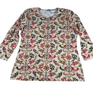 J. McLaughlin Catalina Cloth 3/4 Sleeve Top - Women's XL